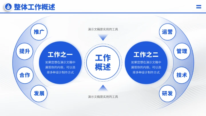 蓝色科技风年终总结汇报PPT模板