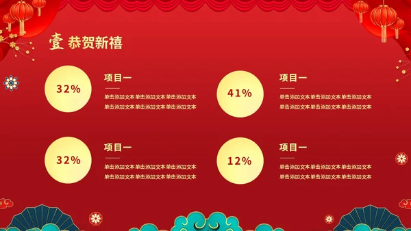 红色喜庆大气国潮风企业新年开工大吉PPT