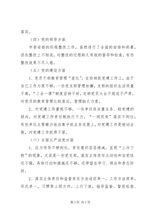 企业领导巡视整改专题民主生活会对照检查材料3.docx