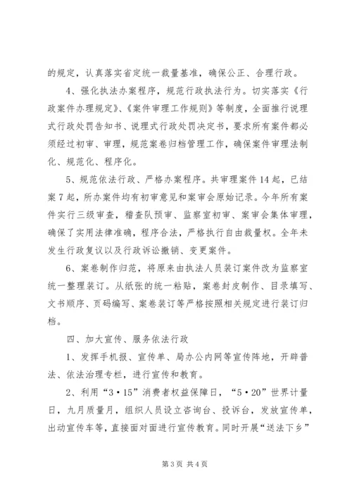 乡镇质监局年度依法行政工作总结.docx