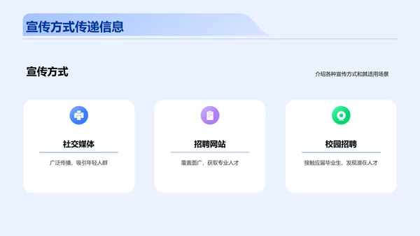 蓝色创意招聘攻略吸引人才PPT模板