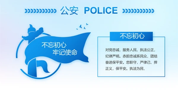 蓝色大气公安警察工作汇报PPT动态模板