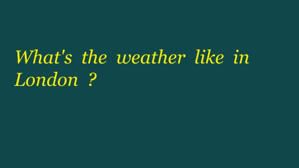 Unit3 Weather PartB Let’s learn & Let’s play 课件（共5