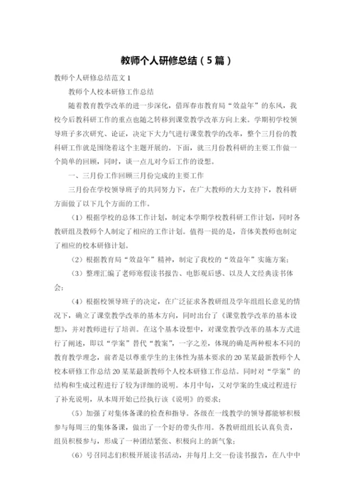 教师个人研修总结（5篇）.docx