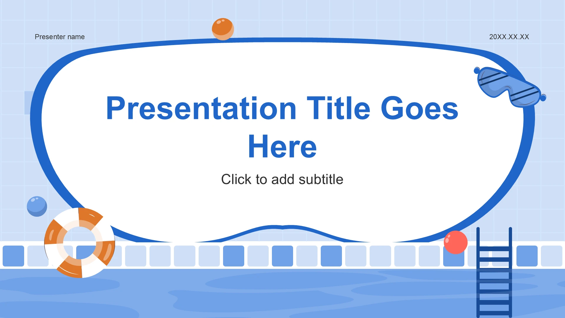 蓝色卡通风中小学生夏季安全教育PPT主题