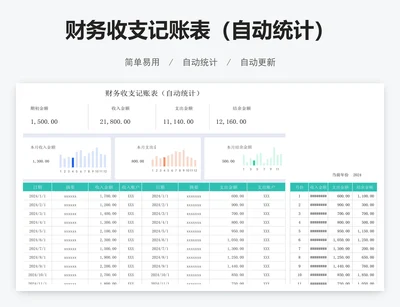 财务收支记账表（自动统计）