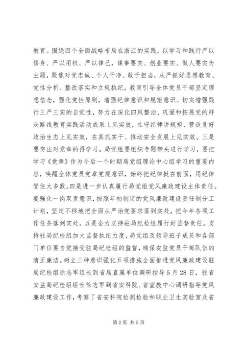 省安监局党组廉政建设简报.docx