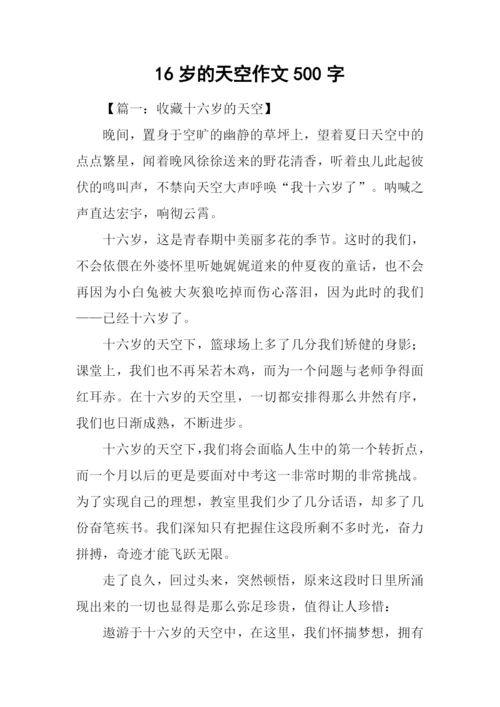 16岁的天空作文500字.docx