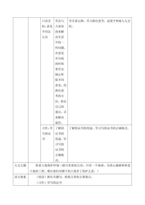 统编版六年级上册语文第六单元大单元教案