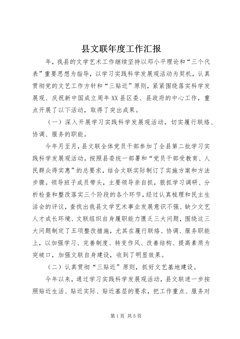 县文联年度工作汇报.docx