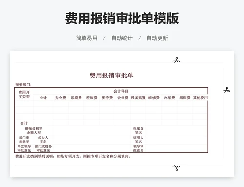 费用报销审批单模版