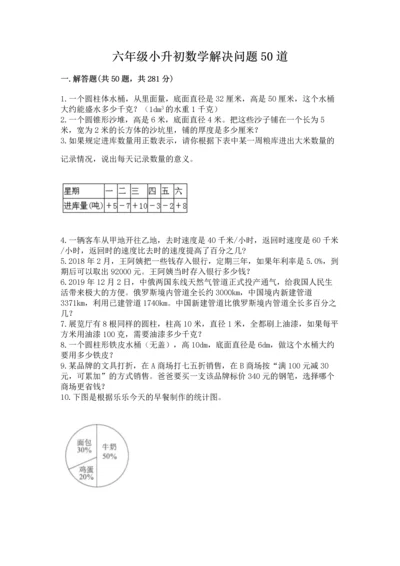 六年级小升初数学解决问题50道及答案参考.docx