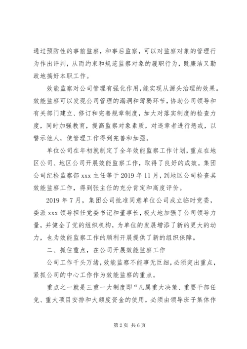 效能监察工作总结及工作计划.docx