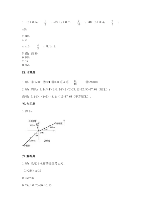 人教版六年级上册数学期末考试卷含答案（名师推荐）.docx