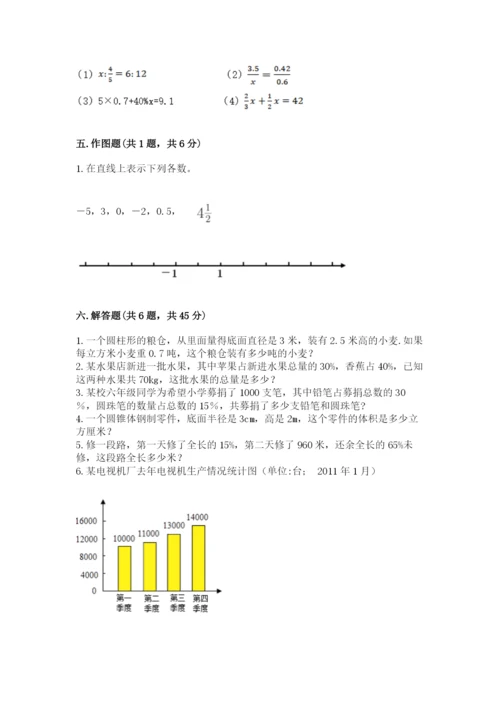 北师大版小学六年级下册数学期末综合素养测试卷附精品答案.docx