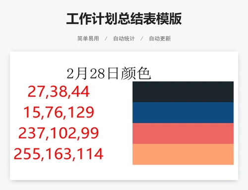 工作计划总结表模版