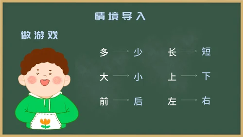 人教版一年级上册第二课位置PPT模板