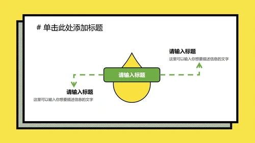 黄绿孟菲斯粗线条几何PPT模板