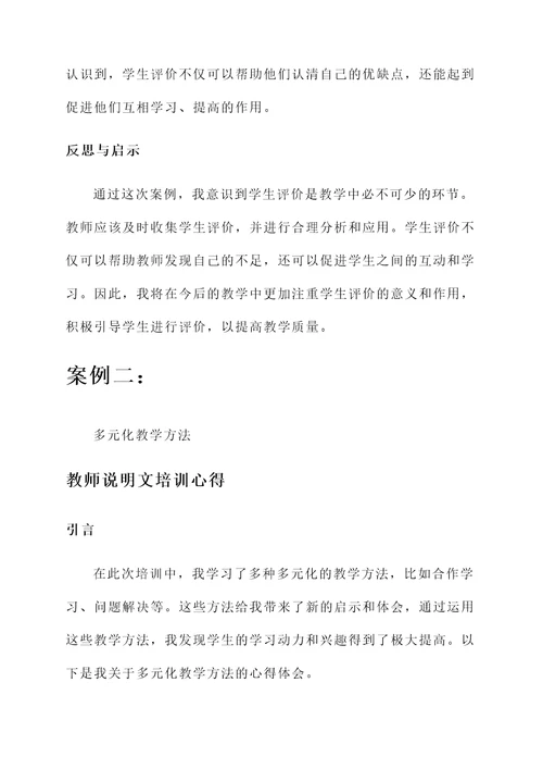 教师说明文培训心得