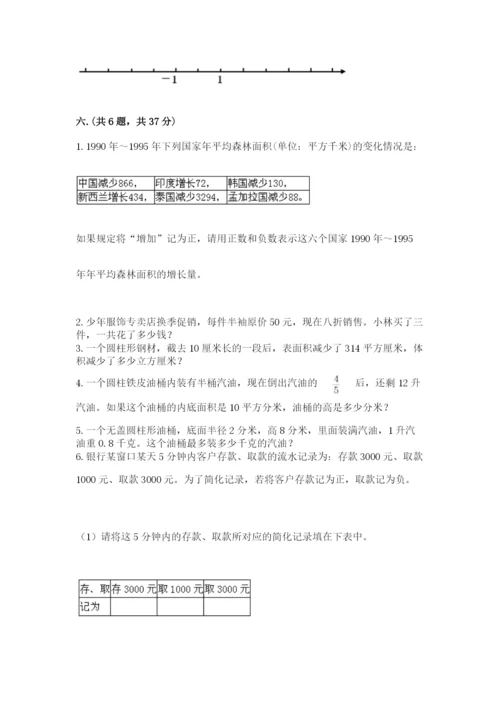 北师大版六年级数学下学期期末测试题及完整答案.docx