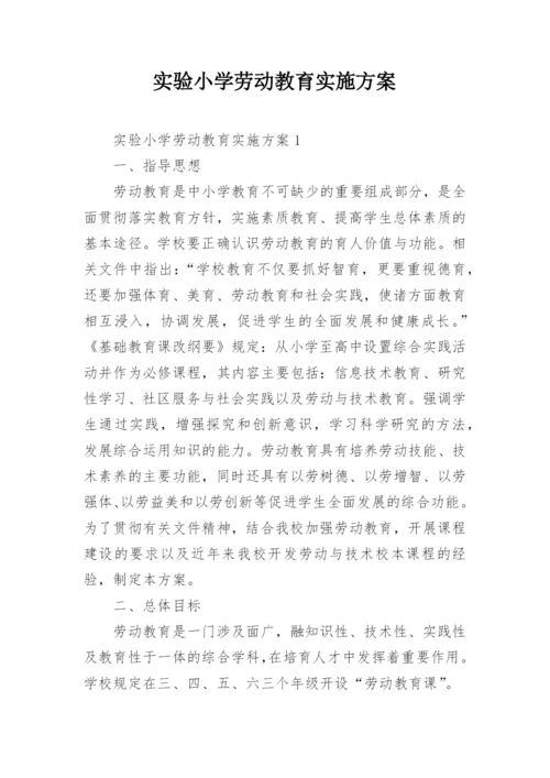 实验小学劳动教育实施方案.docx