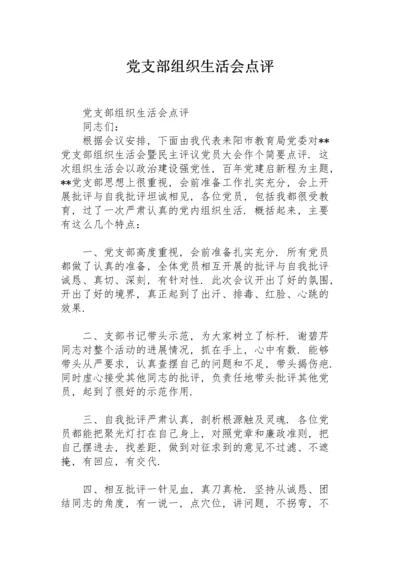 党支部组织生活会点评.docx