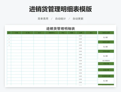 进销货管理明细表模版