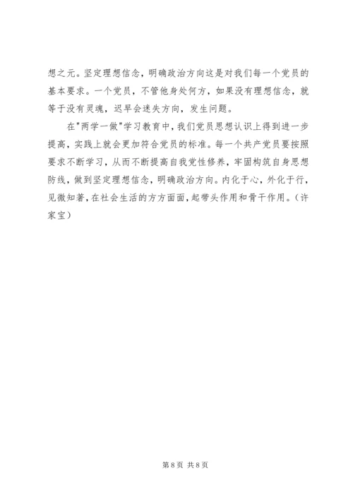 坚定理想信念，明确政治方向学习心得.docx