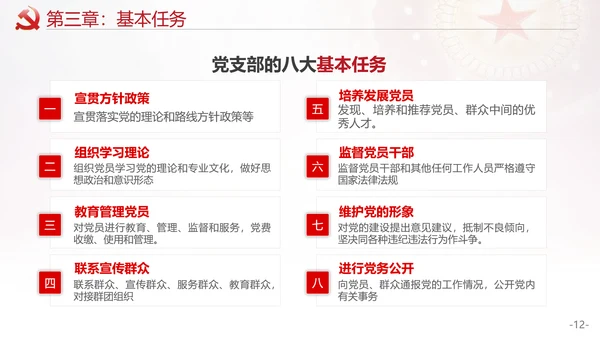 党政党支部工作条例教学PPT模板