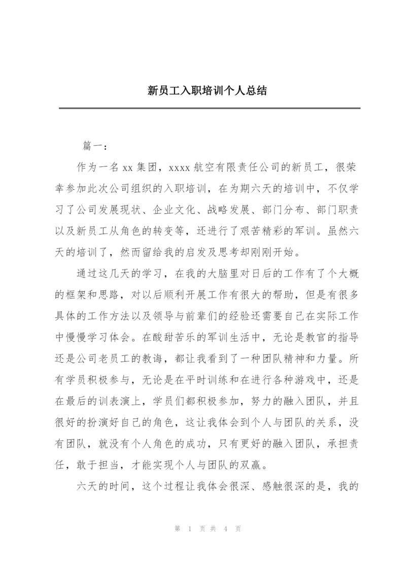 新员工入职培训个人总结.docx