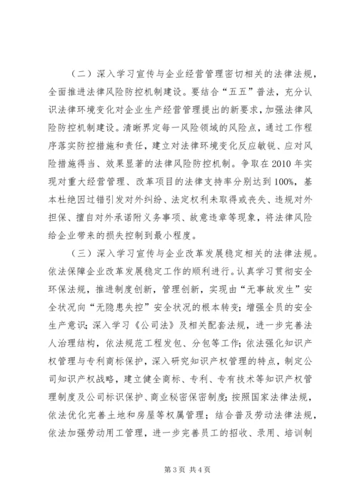 石油公司五五普法工作规划范文 (2).docx