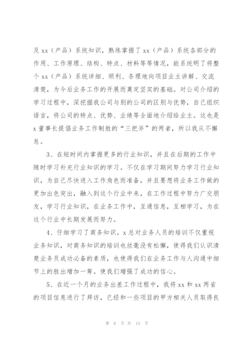 业务员个人转正工作总结5篇.docx