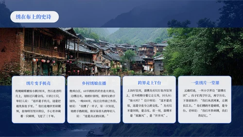 蓝色创意风少数民族苗族介绍PPT模板