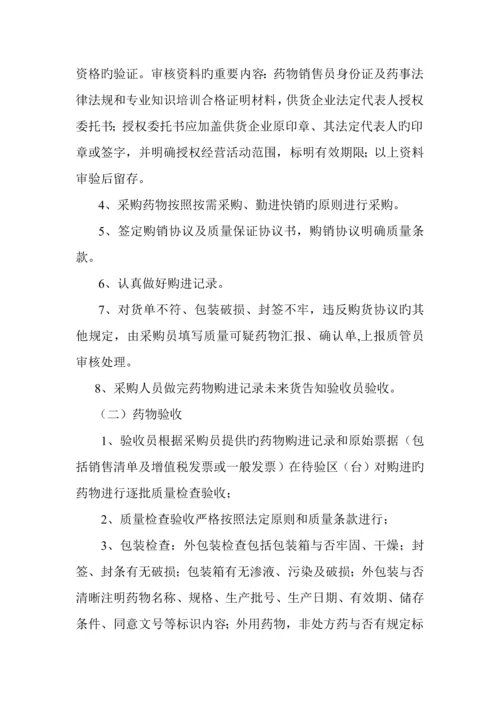 药品采购验收销售操作规程药店新版认证.docx