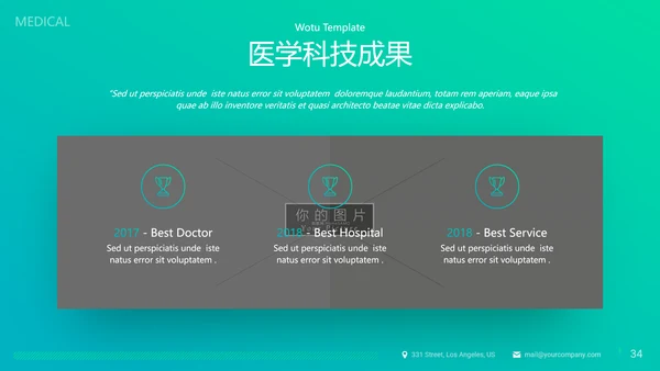 精致平滑医疗报告医院宣传动态PPT模板