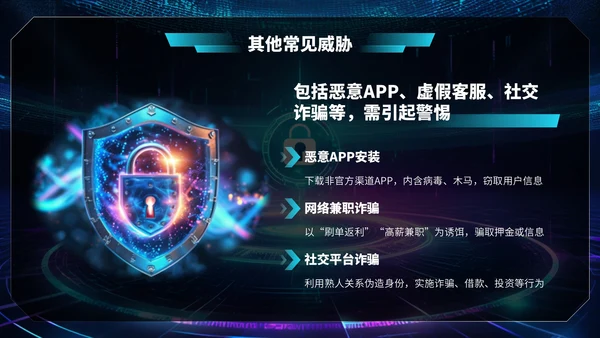 深蓝色科技风网络安全宣传周科普讲座PPT模板