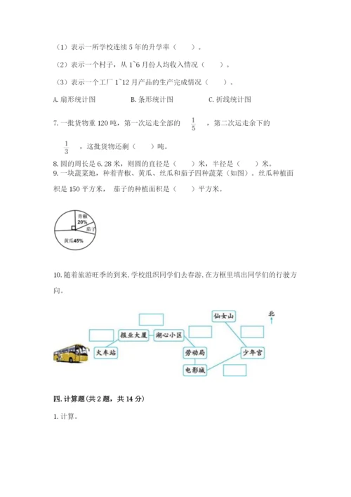 2022人教版六年级上册数学期末测试卷及参考答案（突破训练）.docx