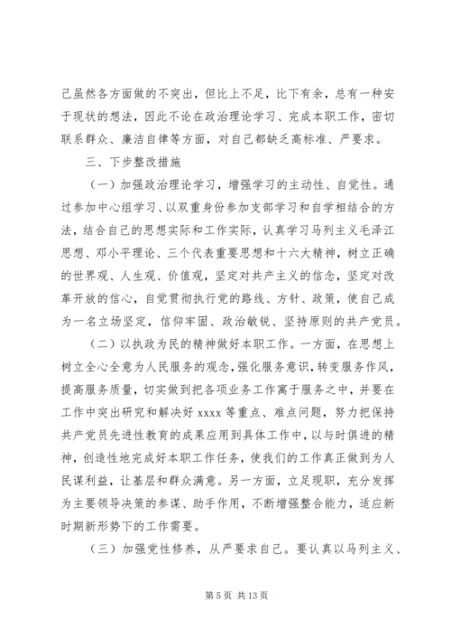 党性观念对照检查.docx