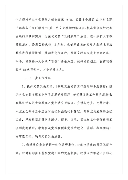 2022乡镇组织工作总结 镇组织工作总结 3