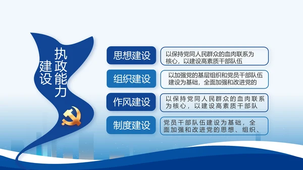 蓝色大气党建党支部年终工作总结PPT