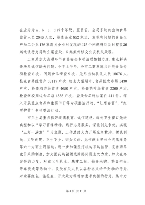 在全市道德领域突出问题专项教育和治理活动汇报会上的发言.docx