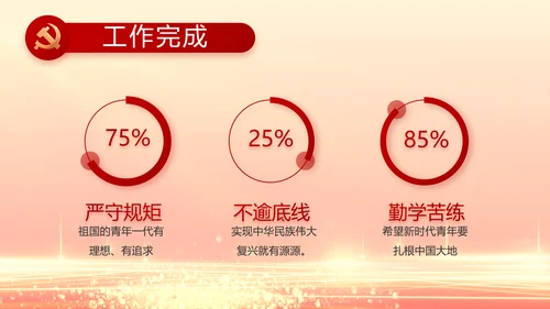 红色党建全面从严治党工作总结PPT动态模板