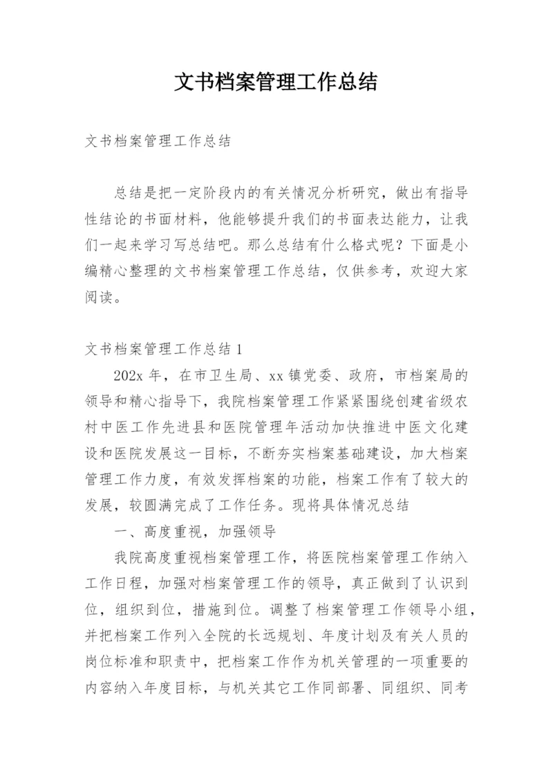 文书档案管理工作总结.docx