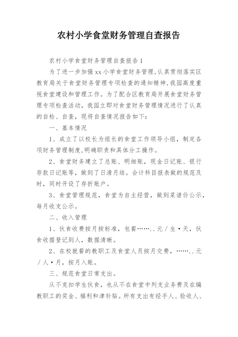 农村小学食堂财务管理自查报告.docx