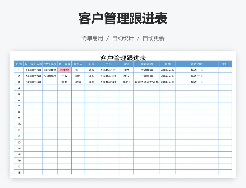 客户管理跟进表