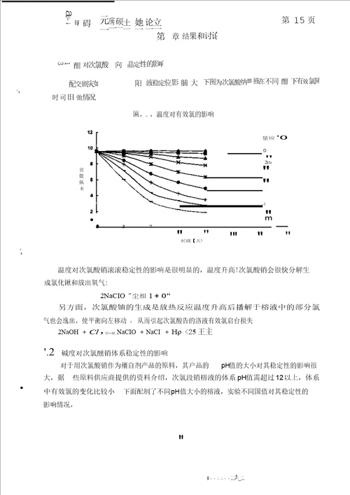 次氯酸钠溶液体系稳定性研究