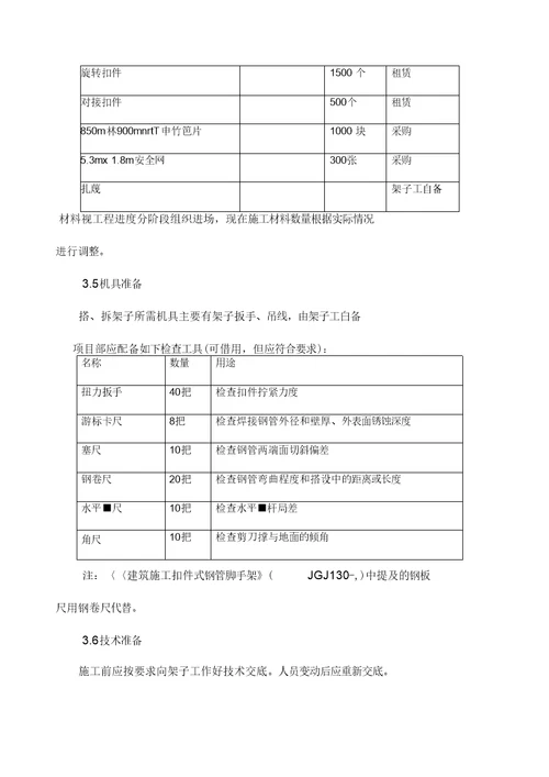 钢管脚手架施工方案