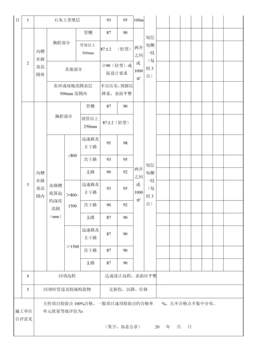 水利水电工程给水排水管道工程施工质量评定表.docx