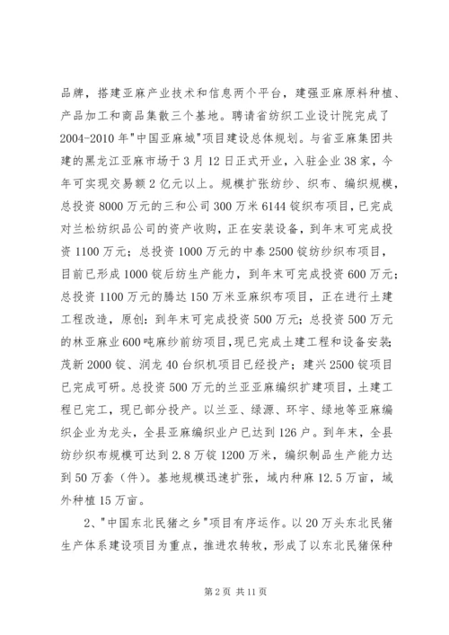 县项目建设情况座谈会议提纲汇报材料.docx