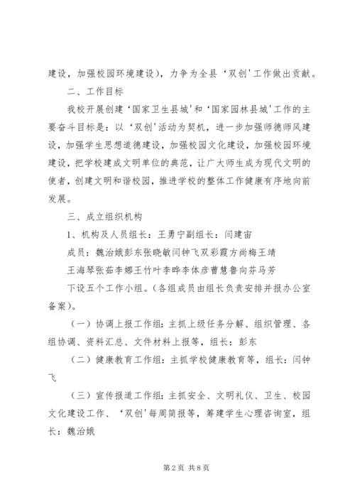靖边七小双创工作领导小组及实施方案.docx